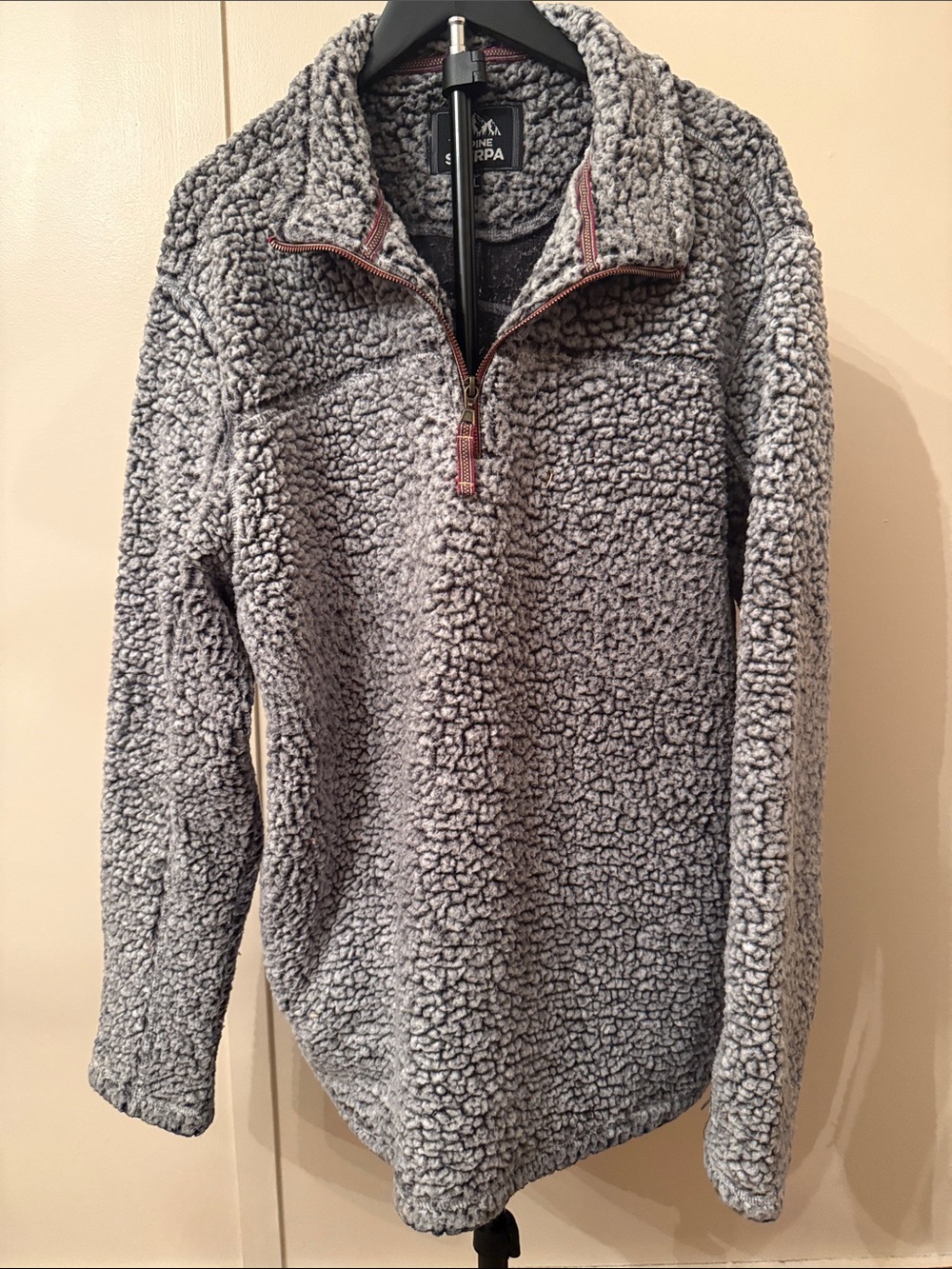 Women's Gray Sherpa Quarter-Zip Pullover